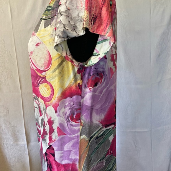 CLASS ROBERTO CAVALLI Vintage Midi Shift Dress Floral Print Size 14 - Picture 6 of 13